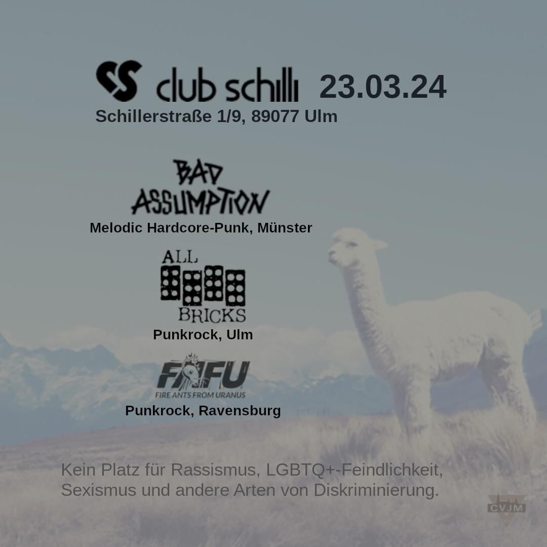 Irish Handcuffs, All Bricks & Fire Ants From Uranus | Club Schilli, Ulm