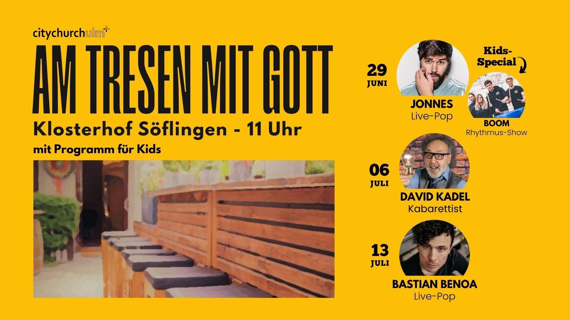 Am Tresen mit Gott - BiergartenGottesdienst mit Kabarettist und TV-Moderator David KAdel