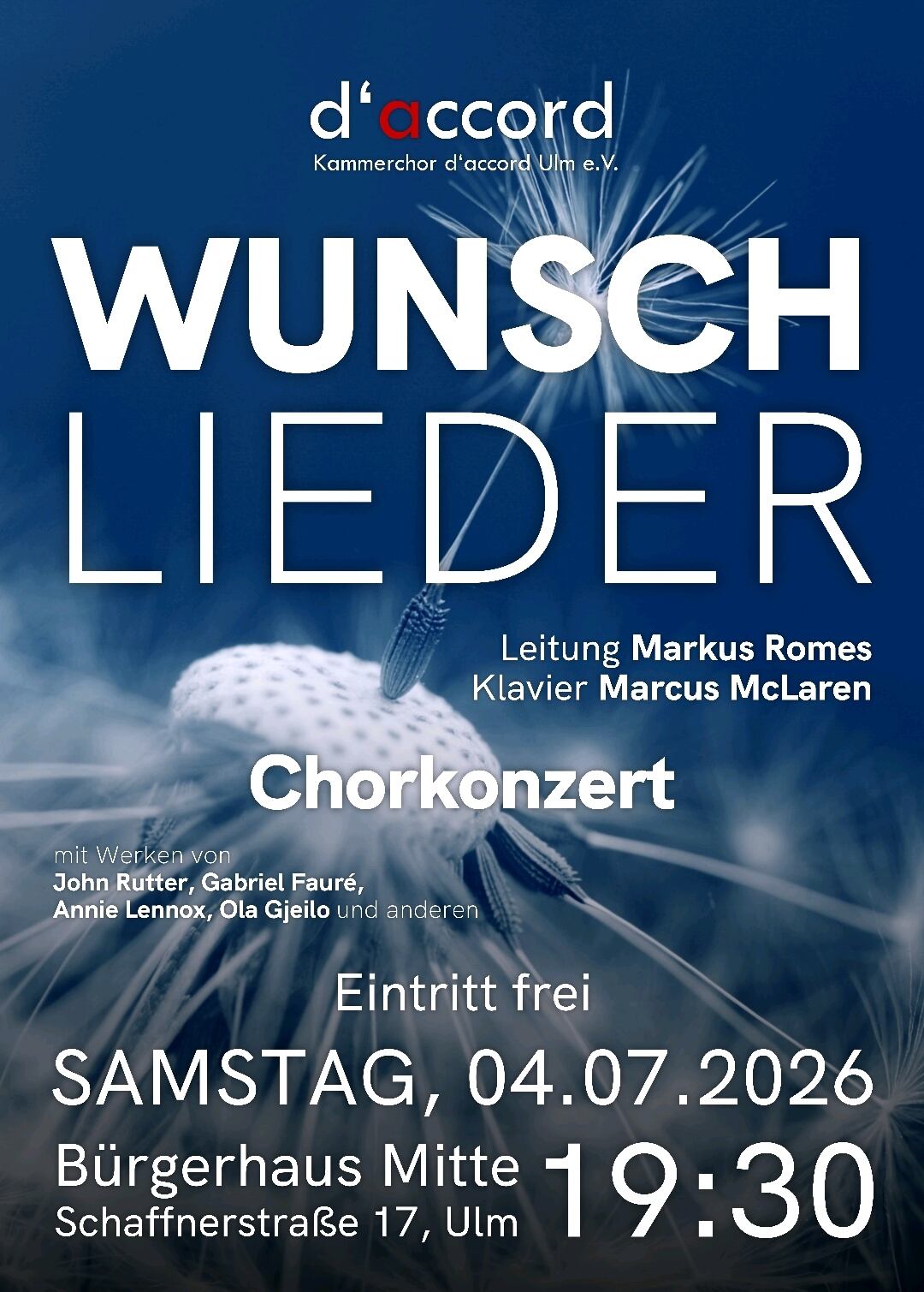 Chorkonzert Wunschlieder