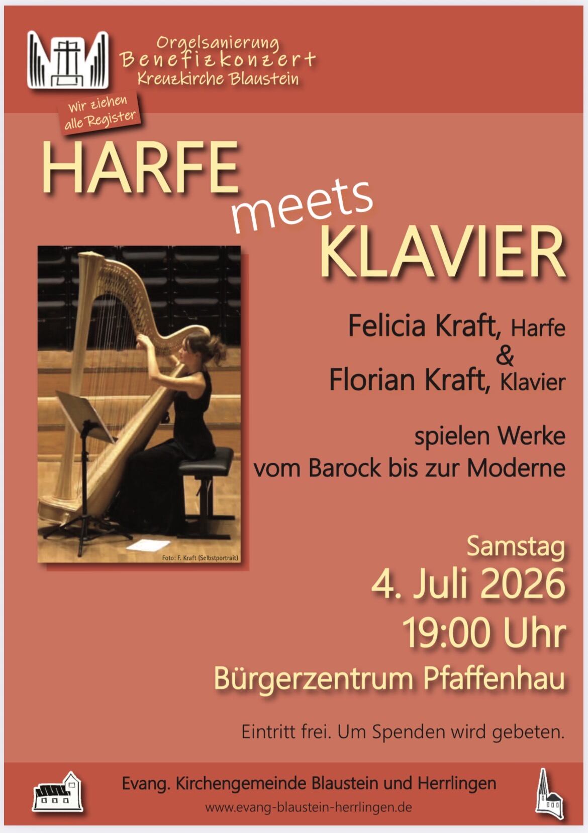Benefizkonzert Harfe meets Klavier