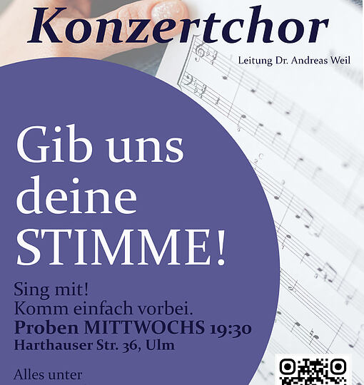 Sänger:innen willkommen - Ulmer Konzertchor S/A/T/B/m/w/d/LGTBQ+