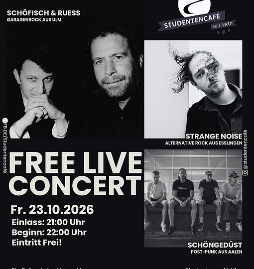 FREE LIVE CONCERT: SCHÖFISCH & RUE + STRANGE NOISE+ SCHÖNGEDÜST